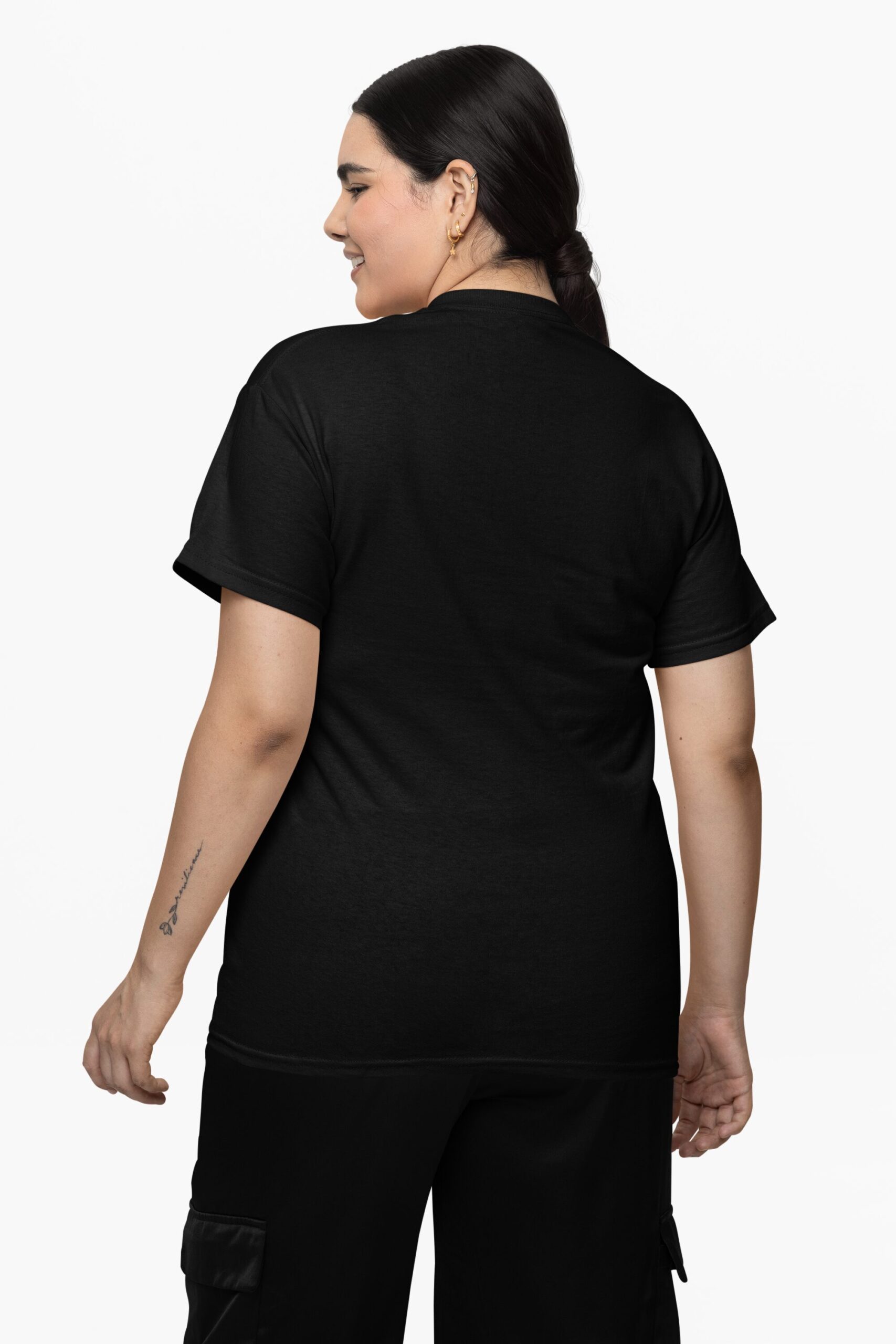 black t shirt back