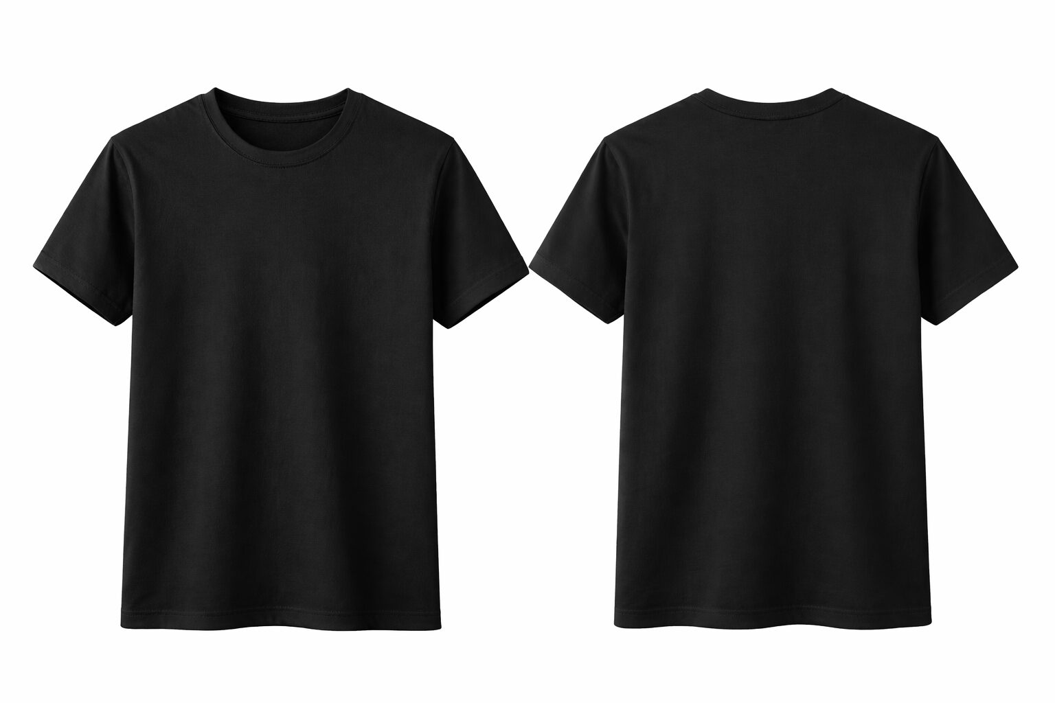 Black T-shirt front and back