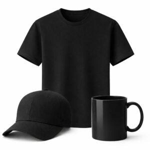 Black t shirt + Cap + Mug