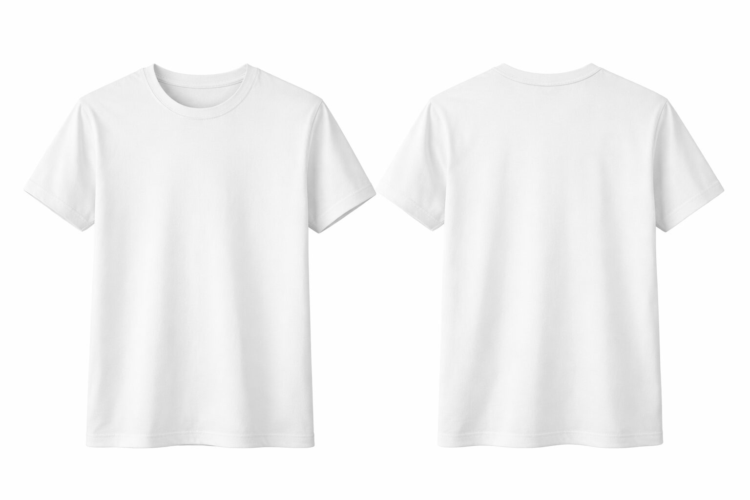 Plain white T-shirt front and back