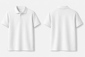 White polo shirt front and back